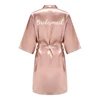 Robes de demoiselle d'honneur de mariée pour femmes, cadeaux de fête de mariée, robe d'équipe, vêtements de nuit en Satin de soie, Kimono, peignoir d'été Sexy