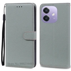 Elegant Flip Leather Wallet Phone Case with Soft Silicone Interior and Book-Style Design for OPPO A40 (A40M) (Gray)