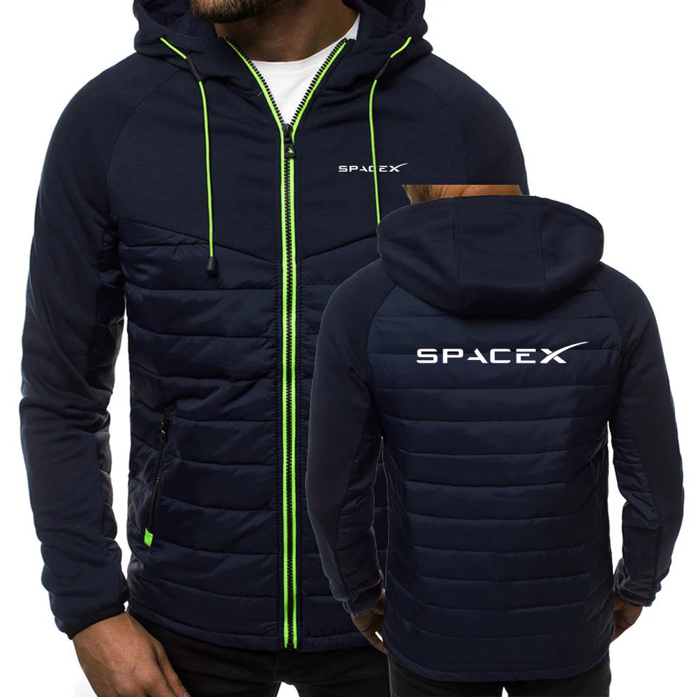 red hoodie 2022 New SpaceX Logo Spring Autumn Men's Cotton Casual Print Patchwork Colorful Zipper Winter Warm Sportswear Jacket Jacket plain black hoodie Hoodies & Sweatshirts