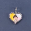 Hot Selling Customization Gold Plated Copper Iced Out Heart Shape Photo Pendant Sublimation Necklace 3