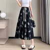Chinese Style Maternity Culottes Drawstring Waist Wide Legs Trousers Fashion Printing Pregnant Woman Pantskirt Wide Leg Pants 5