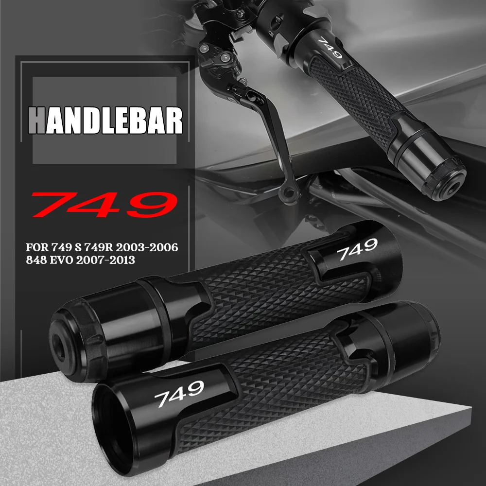 

2023 Motorcycle CNC Handlebar Grips Hand Grips Ends 7/8" 22mm FOR DUCATI 749 S 749R 2003-2006 848 EVO 2007-2022 2021 2020 848