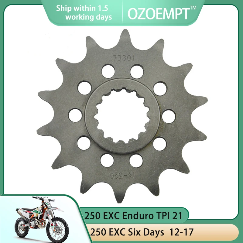 

OZOEMPT 520-14T Motorcycle Front Sprocket Apply to 200 SX,XC,XC-W 250 EXC Enduro,EXC Enduro TPI,EXC Racing,EXC Six Days