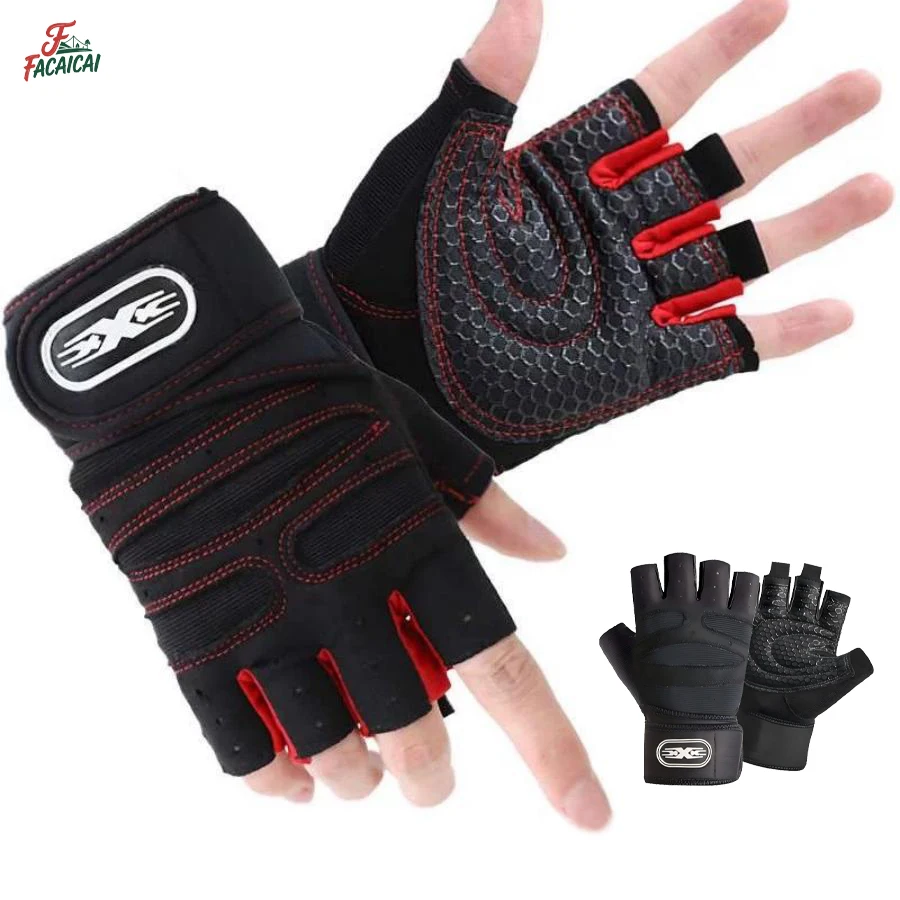Ventilated Gym Workout Gloves with Wrist Support and Full Palm Protection