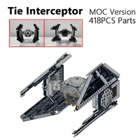 418Pcs TIE Interceptors Defender MOC Building Blocks Imperial Fleet Emperor Royal Guard Fighters DIY Brick Space Collection Toys 1