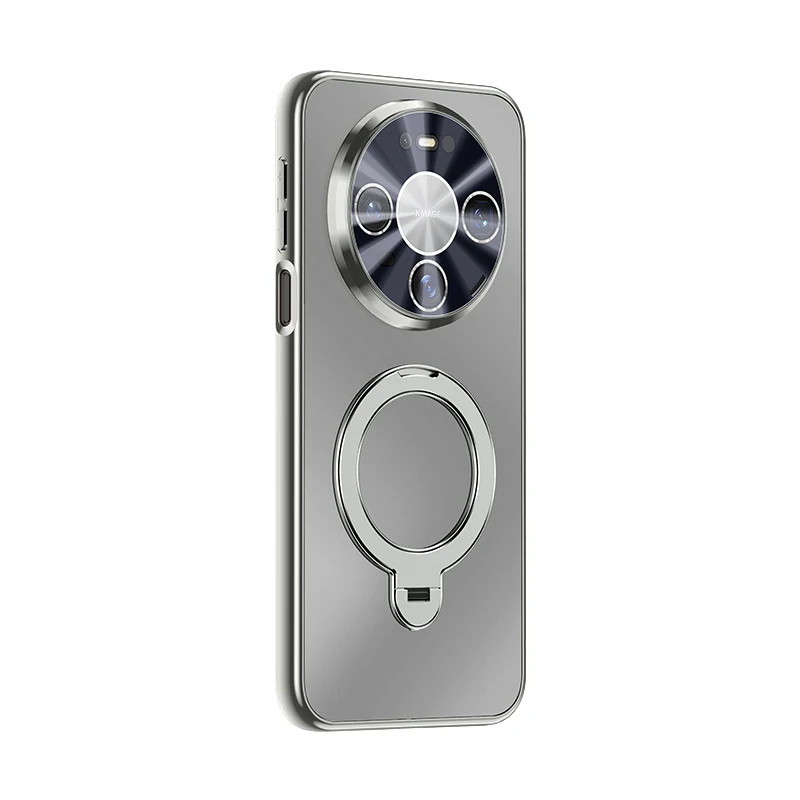 Huawei Phone Case with 360° Rotating Stand, Electroplated Matte Finish, Shockproof and Drop-Resistant Design