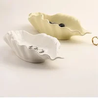 Nordic Ins Shell Shape Ceramic Plate Ornaments Living Room Bedroom Jewelry Storage Fruit Plate Crafts Birthday Gift Decoration 1