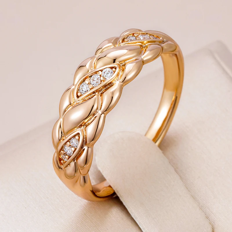 Kinel Hot Minimalist Style 585 Rose Gold Color Ring For