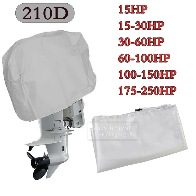 Motor Engine Boat Cover 15-250HP 210D Waterproof Yacht Half Outboard Anti UV Dustproof Cover Marine Engine Protector Canvas boat cover,outboard motor cover