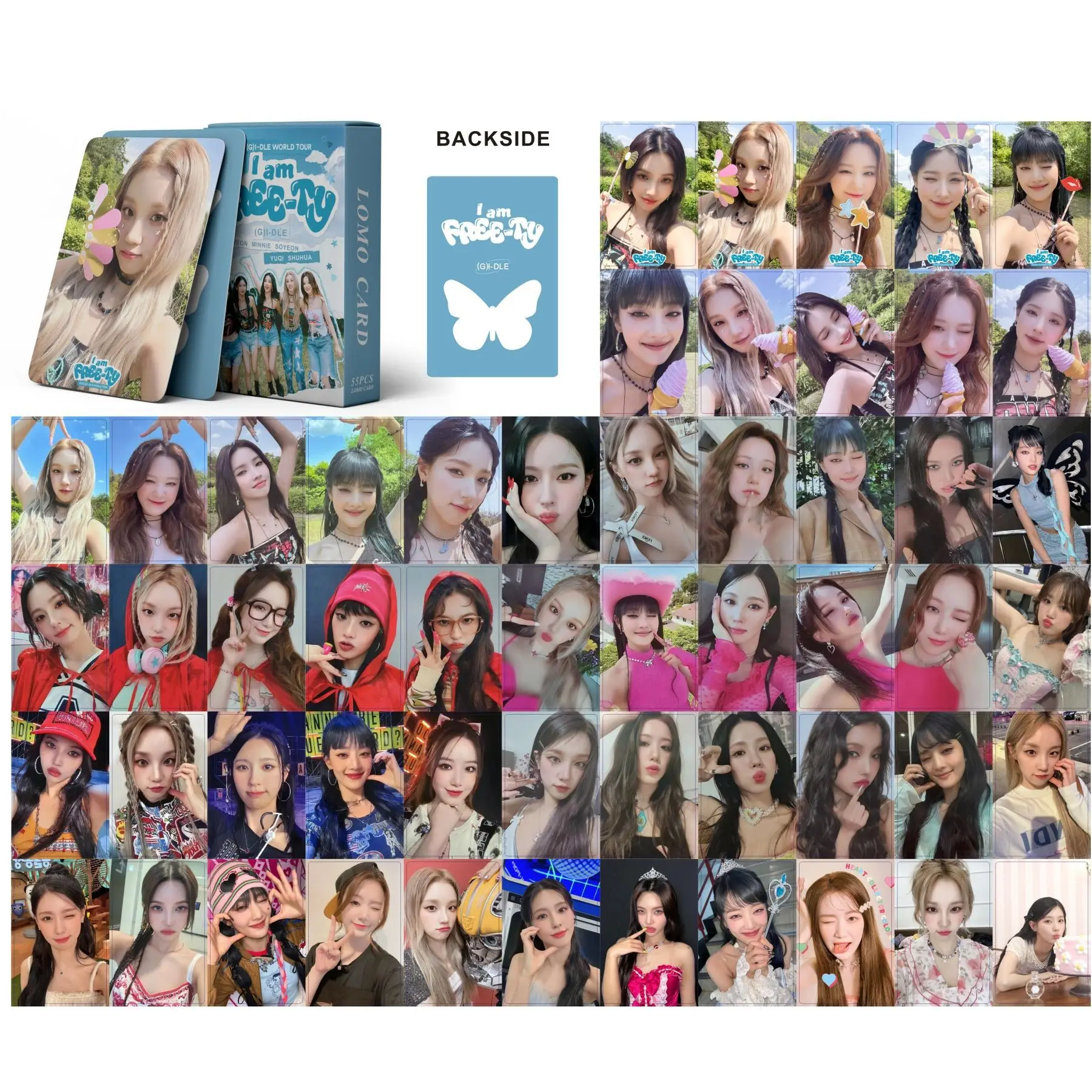 55Pcs/Set Kpop Lomo Card Stars Album Print HD Photocards Double Side Fans Gift Cute Cards