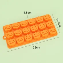  Halloween Scary Pumpkin Silicone Mold Ghost Hat Skull Ice Cube Chocolate Food Baking Tray Mold Cookie Biscuit Cake Baking Mold 
