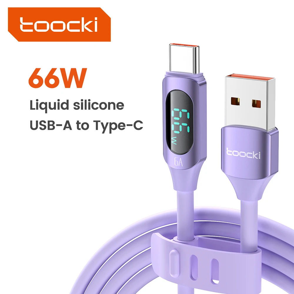 투키 USB A to 타입 C 케이블 LED 디스플레이 PD 고속 충전 USB ..