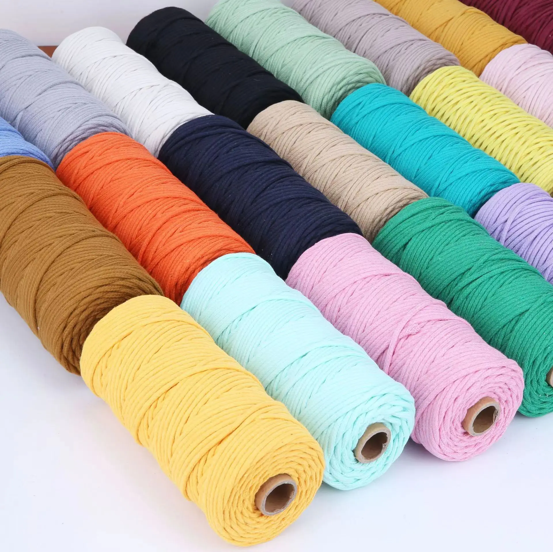 5mm Macrame Cord Cotton Rope Twisted 5 Yards Macrame Thread Supplies Thread for Handwork DIY Crafts Cord Home Decoration
