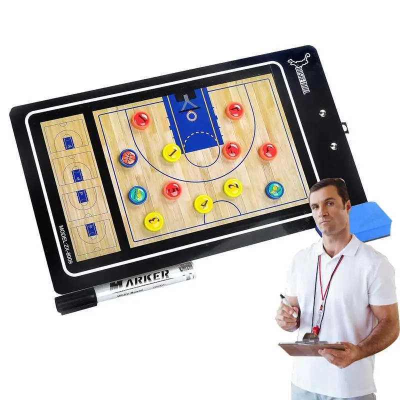 

Basketball Board For Coaches Two Sided Collapsible Coaching Board With Magnet Reusable Clipboard Kit For Planning & Displaying