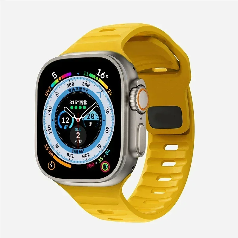 Soft Silicone Strap For Apple Watch Band Ultra 2 49mm 44mm 45mm 42mm 41mm 42mm sport Watchband iwatch Serise 5 6 7 8 9 bracelet