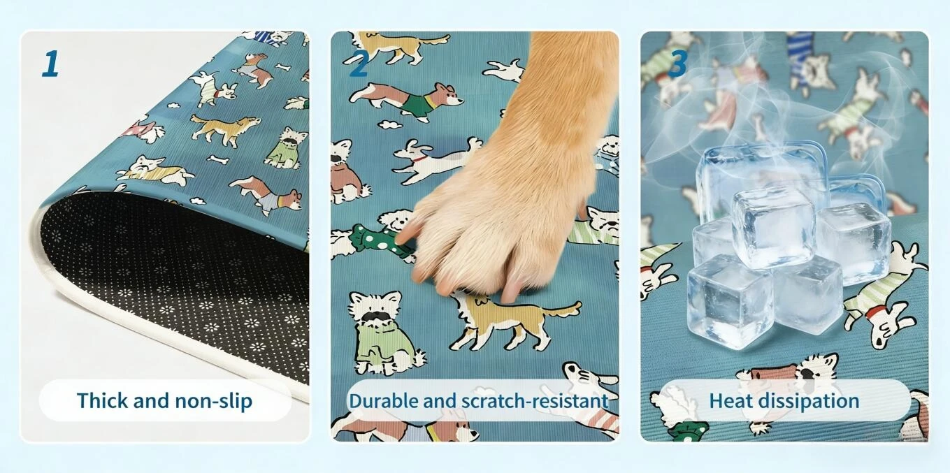 Cooling Pet Mat For Dogs And Cats Washable Non-slip Ice Pad_voghion.com