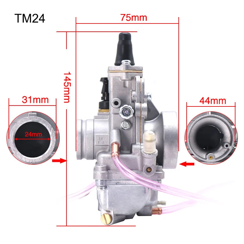 Mikuni Flat Slide Carburetor Spigot TM24-38 for TM24 TM28 TM30 TM34 TM32 TM38 Carburador Vergaser, 42-6100 Carb 29 - Racext 24