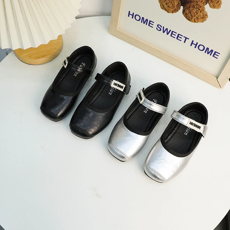 туфли для девочки Non Slip Girl Shoes Leather Shoes Children Shoe for Girl Princess Flat Autumn Soft Soled