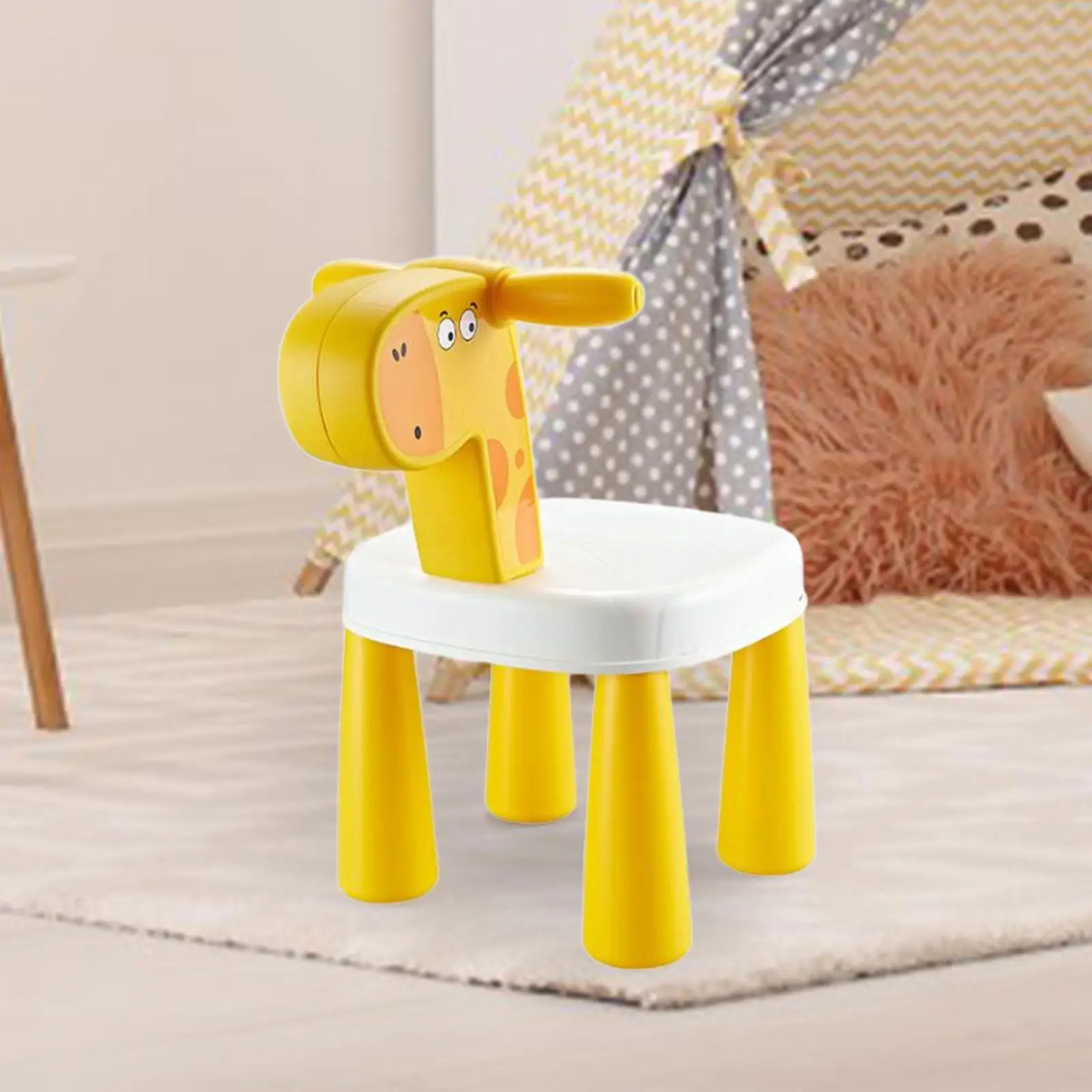 Kids Chair Cartoon Easy to Assemble Durable Cartoon Giraffe Chair Children Chair for Indoor Home Daycare Kindergarten Classroom