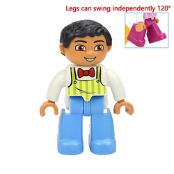 Jumbo Building Block Character Set - Farmer, Pirate, Worker, Doctor & Policeman Figures (Chef)