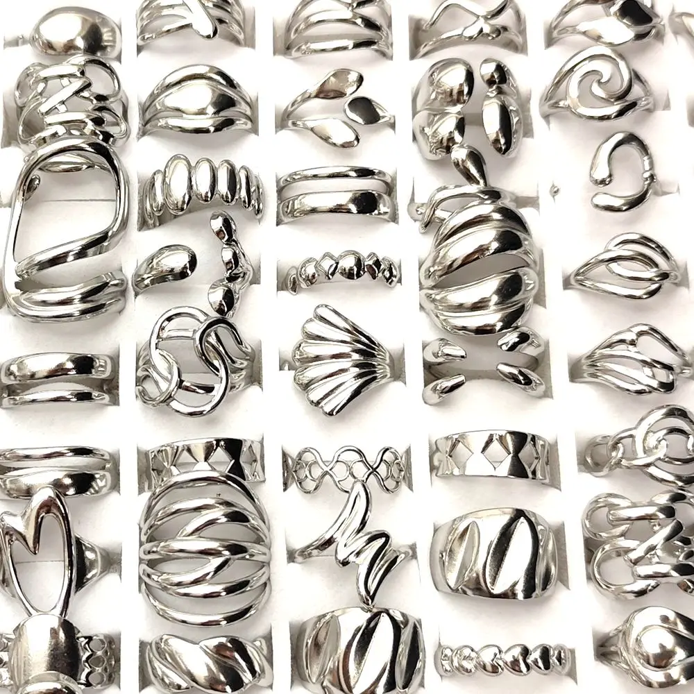 10pcs/lot Wholesale Assorted Punk Vintage Stainless Steel Rings Wedding Accessories Party Jewelry Gift 3