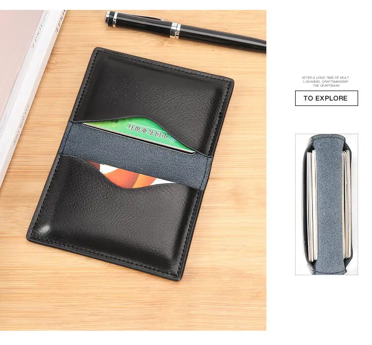 Minimalism Real Leather Wallet Ins Ultra-thin Fold Unisex Purse