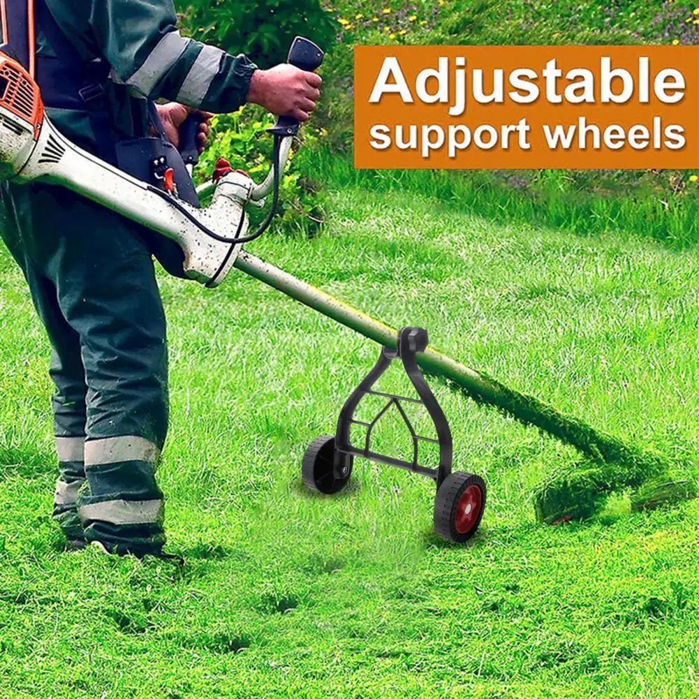 Lawn Mower Wheels Ergonomic Lawn Mower Stand Wheels Adjustable Lawn Mower Support Wheel for Walk-behind Brush Cutter for String