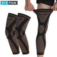 1/2Pcs Copper Full Leg Sleeves Long Compression, Knee Braces, Knee Compression Sleeves for Meniscus Tear, ACL, Arthritis, Sport 1