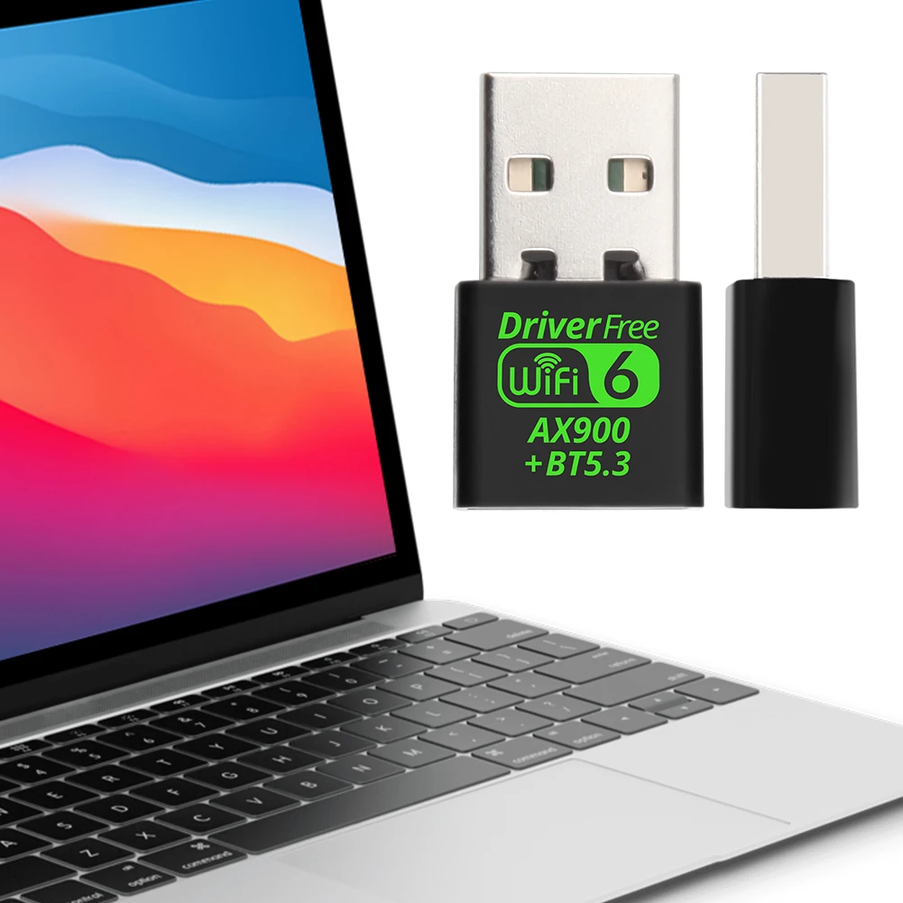 USB WiFi 6 블루투스 호환 5.3 어댑터 2in1 동글 드라이버 무료 무선 네트워크 카드 PC/노트북/데스크탑용 USB WiFi 어댑터