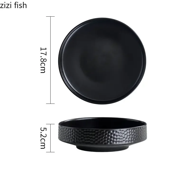Japanese Ceramic Salad Plate Dessert Dish Snack Bowl Thick Soup Plate Sashimi Molecular Cuisine Specialty Tableware