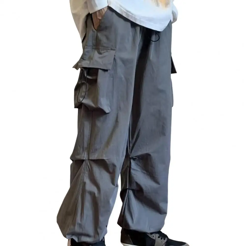 thumbnail image 1 of Ropa de calle 2024, pantalones casuales de primavera para hombre, cintura elástica, pantalones Cargo de Color sólido, pantalones holgados con múltiples bolsillos para mujer, ropa, 1 of 5