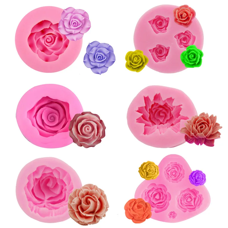 

Large Rose Flower Silicone Mold Fondant Chocolate Jelly Pudding Pastry Candy Baking Cake Decoration Tools Soap Candle Resin Mold