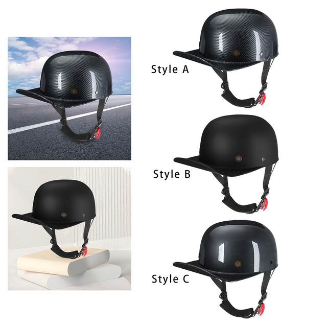Retro Motorcycle Helmet Open Face Quick Release Strap for ATV Bike