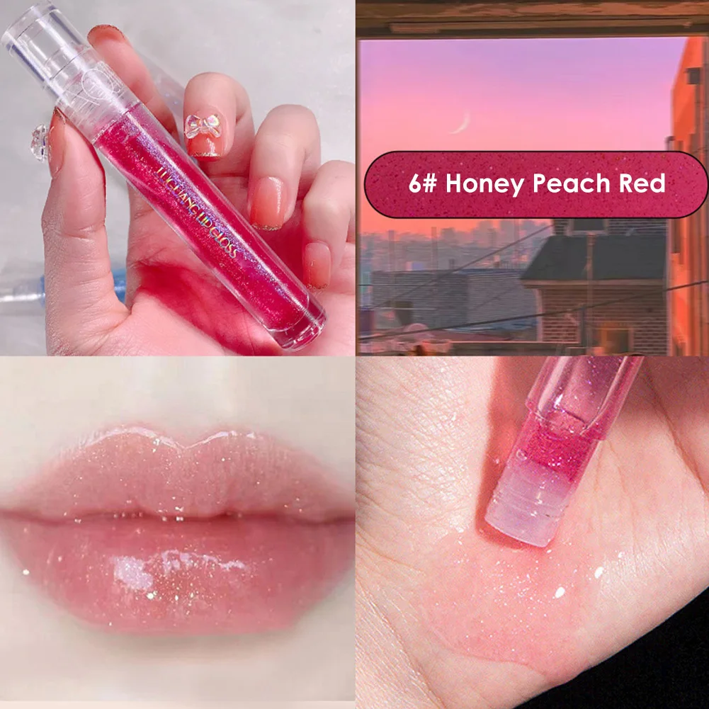 Mirror Water Lip Gloss Lip Glaze Transparent Glass Lip Oil Liquid Lipstick Lipgloss Moisturizing Natural High Gloss Lip Oil Care 5