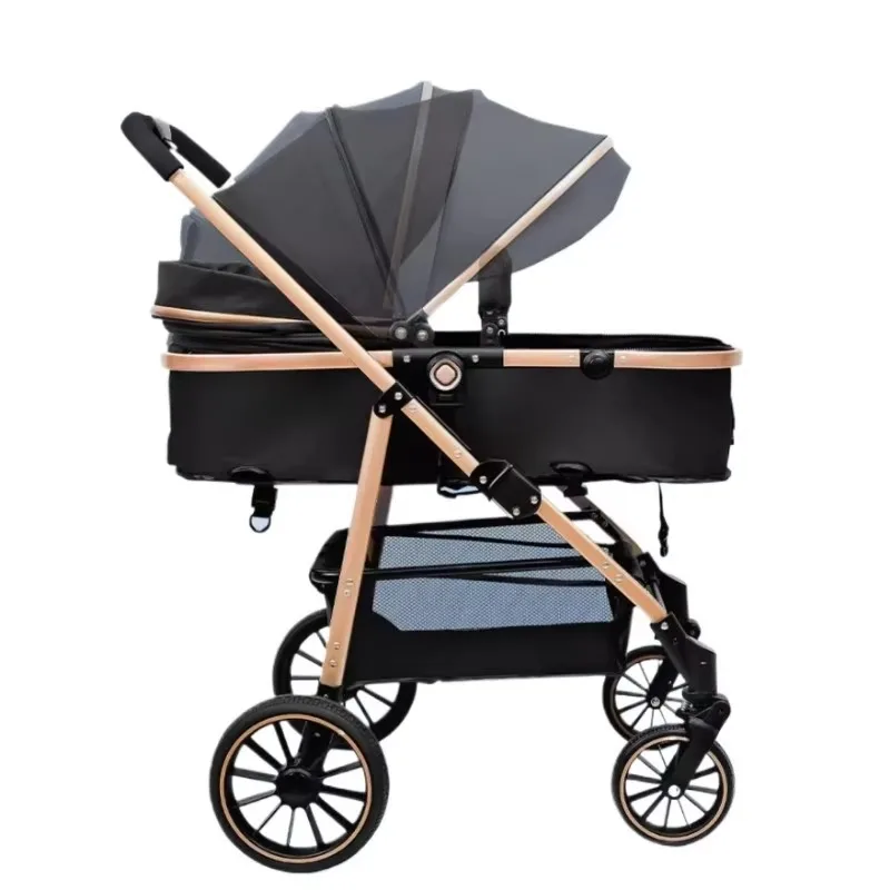 High-view twin baby stroller Can sit and lie Separable Lightweight four-wheel Foldable