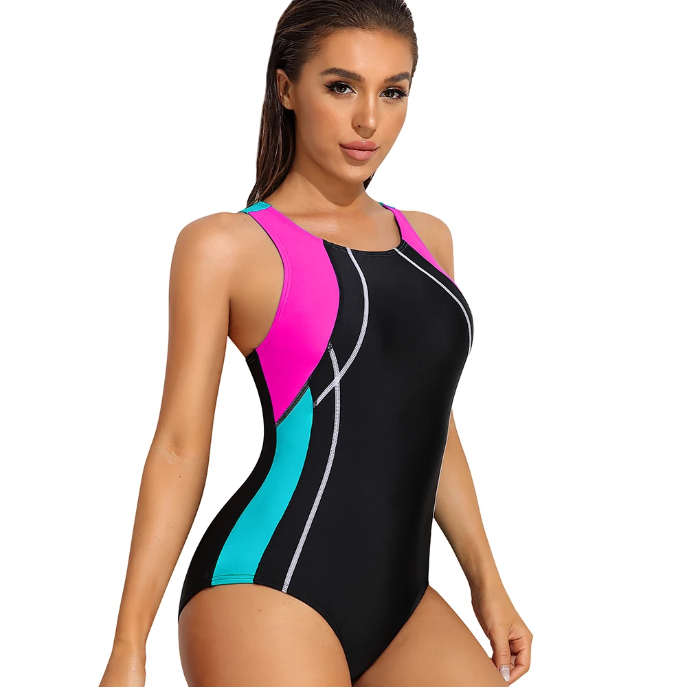 Anfilia-Maillot de bain sport une pièce pour femme, dos ouvert, vêtements de plage, bain trempé