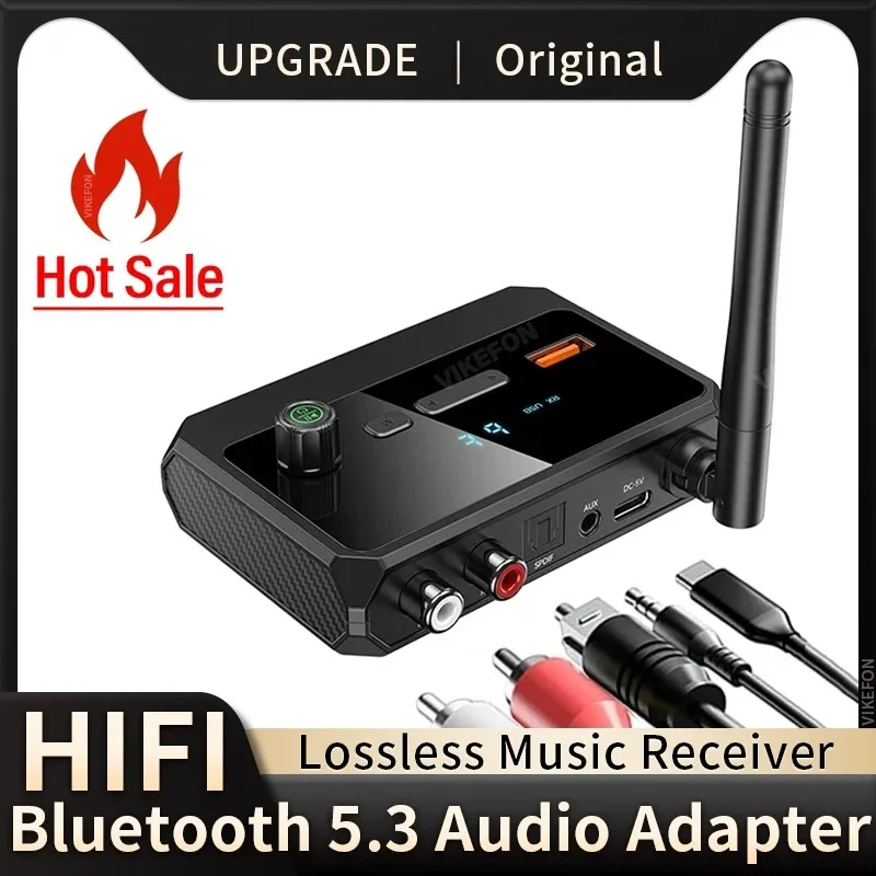 Bluetooth 5.3 Audio Receiver Support USB U-Disk Play Wireless Adapter R/L 2 RCA/3.5MM AUX/Optical Fiber Jack For Car Kit Speaker bluetooth receiver