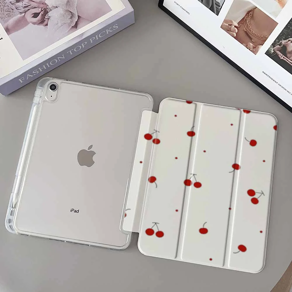 Sweet Fruit Red Cherry Tablet Case with Pen Slot