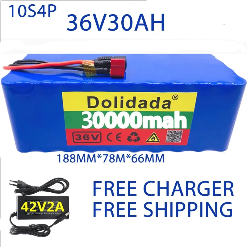 

100% Original 36V battery 10S4P 100Ah battery pack 1000W high power battery 42V 100000mAh Ebike electric bike BMS+42V2A Charger