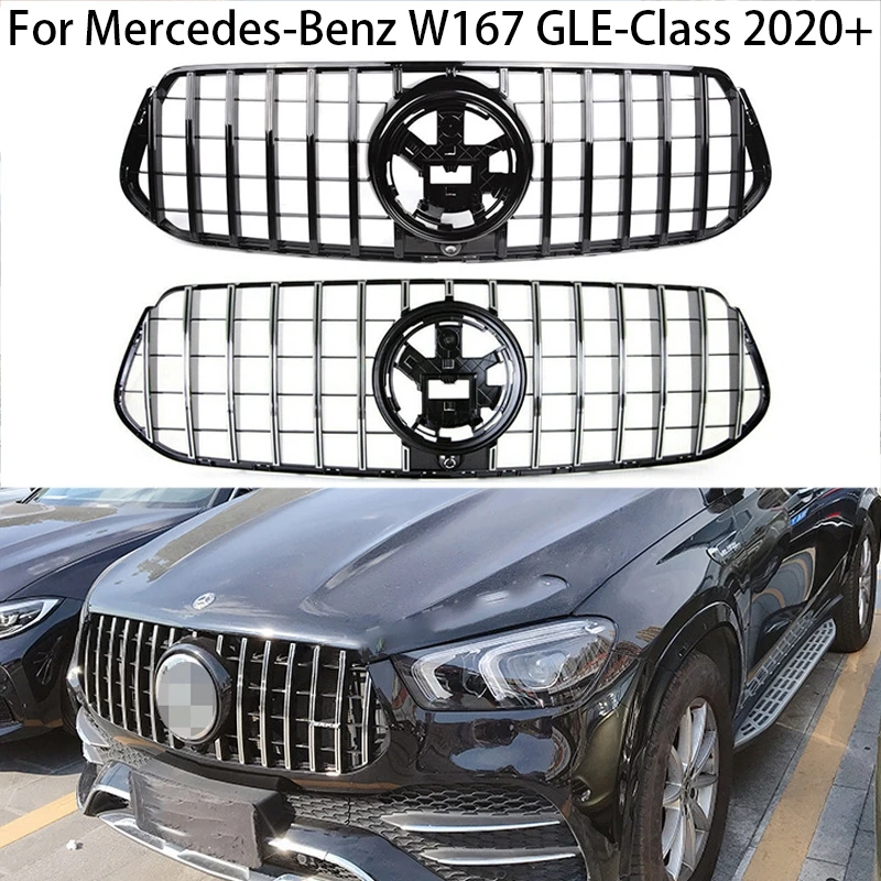 

GT Style для Mercedes Benz GLE-class W167-AMG GLE53 2020 2021 гоночный передний радиатор, решетка, бампер, тюнинг автомобиля