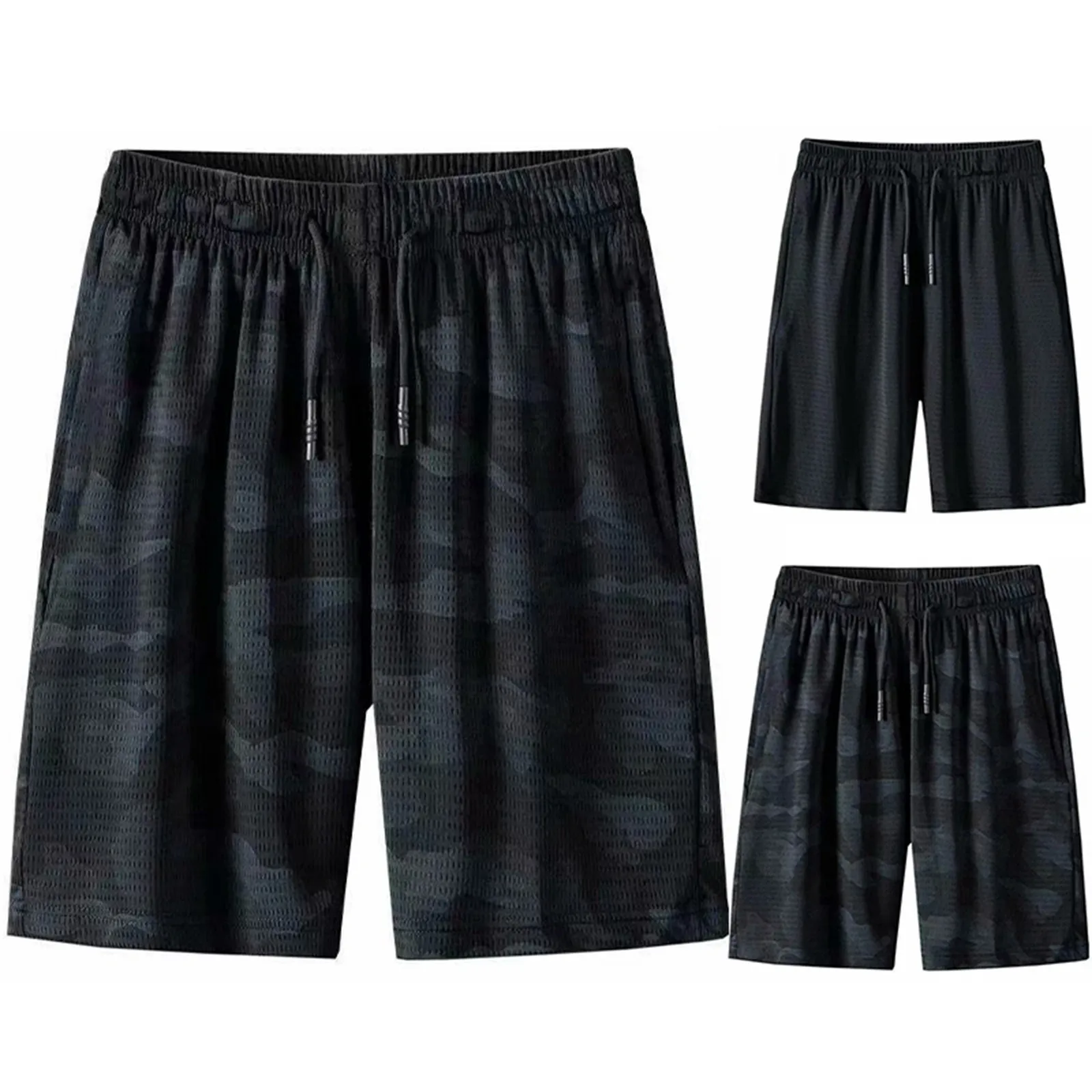 

Шорты мужские сетчатые для спортзала, дышащие повседневные свободные штаны из вискозы, Джоггеры для фитнеса и пляжа, спортивные, летние