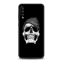 Chic Skull Design Black Silicone Phone Case Cover - Samsung A12 (A1)