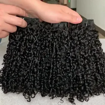 Pixie Curly Human Hair Bundles Brazilian Raw Hair Weaving Deep Curly Hair Bundles 8-40 Inch Human Hair Loose Deep Wave Bundles 1