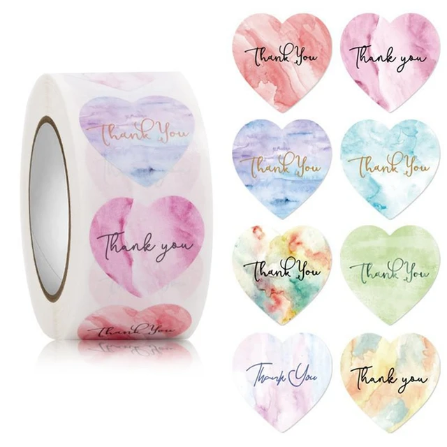 NEW Heart Thank You Stickers Floral Wedding Festival Party Favors Paper  Decorative Sticker Envelope Package Seal Label Sticke - AliExpress