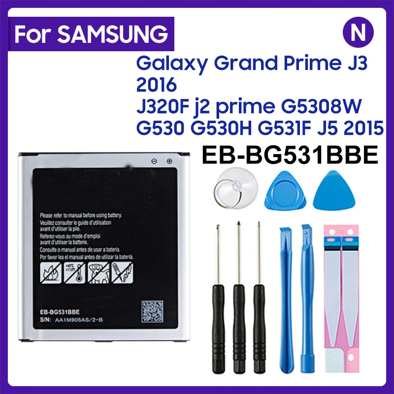 

For Samsung Battery For Galaxy Grand Prime G530 G531 G5308W J3(2016) J3(2018) J320 On5 j327 EB-BG530BBC EB-BG531BBE 2600mAh