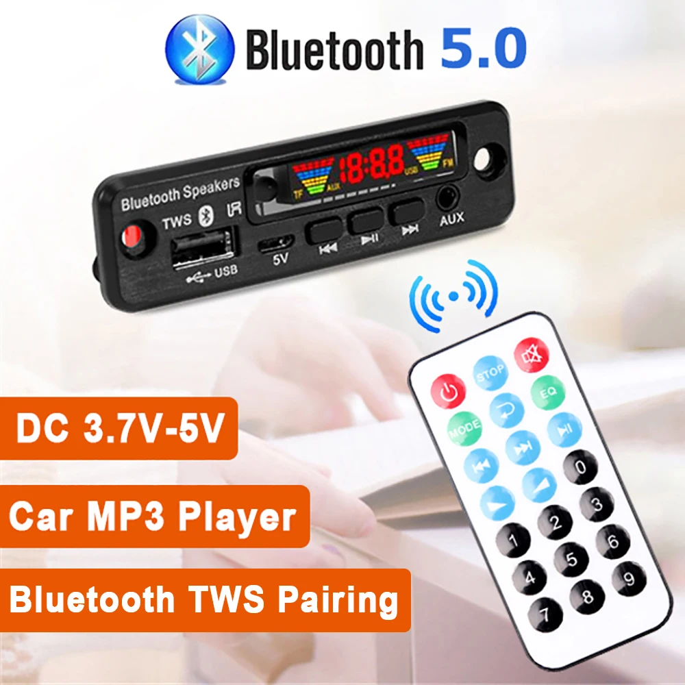 DC37V5VWirelessBluetoothDecoderBoardCarMP3PlayerKitUSBAUX