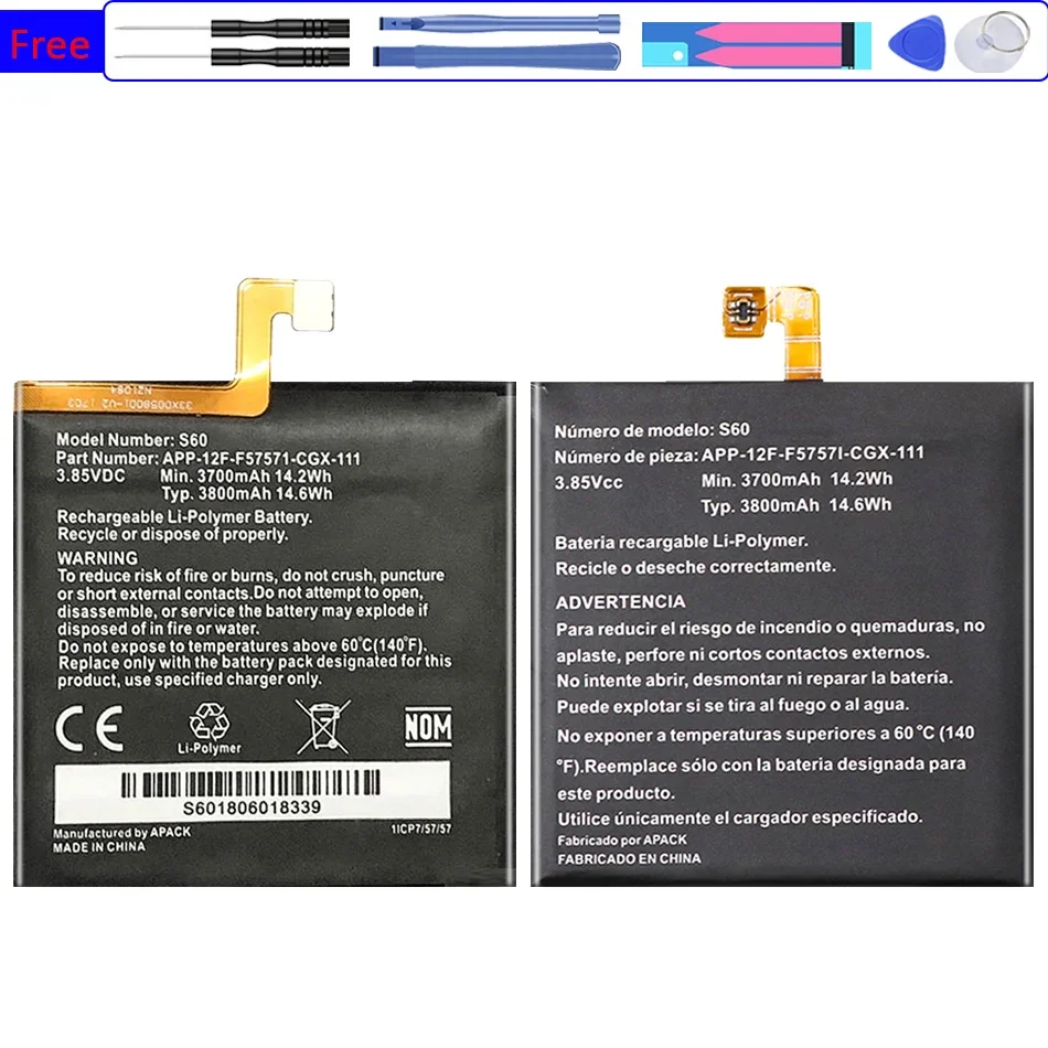 Sostituzione Batteria S 60 3800Mah Per Batterie Cat S60 Bateria + Tracking + Tools