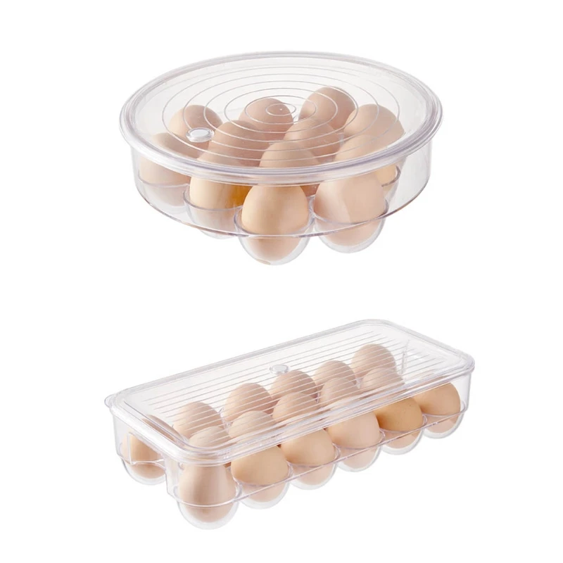 

Refrigerator Egg Storage Holder Box Transparent Kitchen Freshness Separated