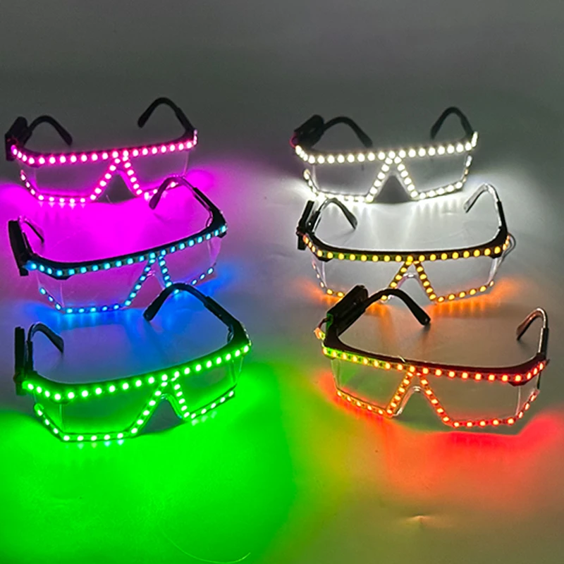 

Colorful Luminous LED Light Up Glasses Glowing Neon Light Flashing Glasses for Nightclub DJ Dance Props