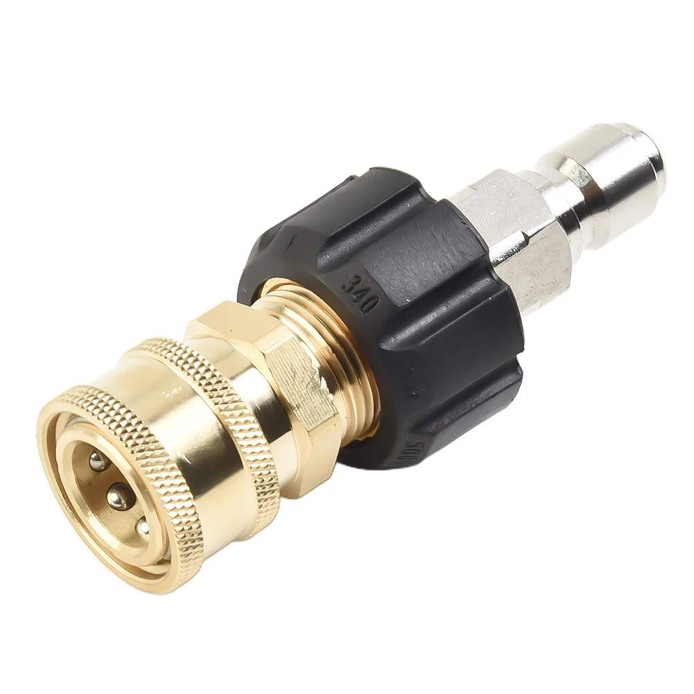 

Set Pressure Washer Adapter To 1/4“ 3/8“ Universal Swivel 14mm 5000 PSI Accessory For Spray Tool Quick Connect